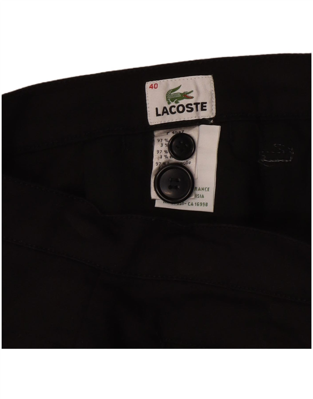 Lacoste Womens Capri Trousers Size 44 Medium W30 L21 Black Cotton