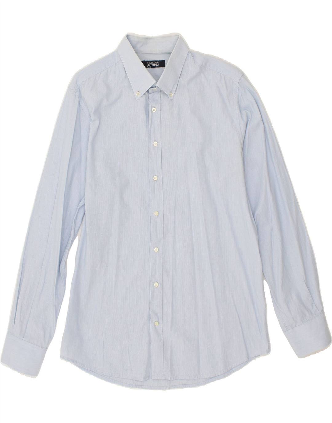TRUSSARDI Mens Shirt Large Blue Vintage Trussardi and Second-Hand Trussardi from Messina Hembry 