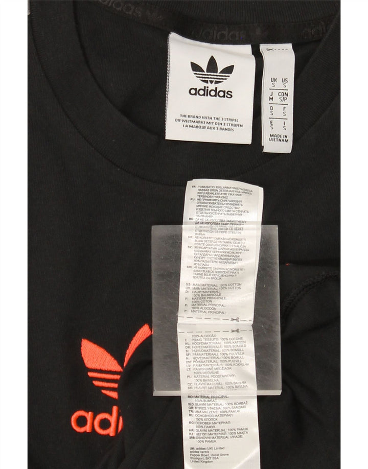 Adidas Mens Graphic Top Long Sleeve Small Black Cotton