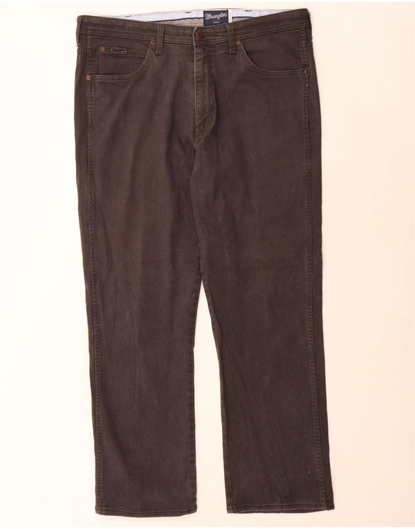 Wrangler Mens Arizona Stretch Straight Jeans W38 L31 Grey Cotton