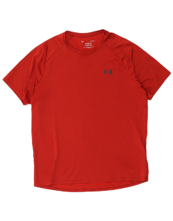 Under Armour Mens T-Shirt Top Large Red Polyester