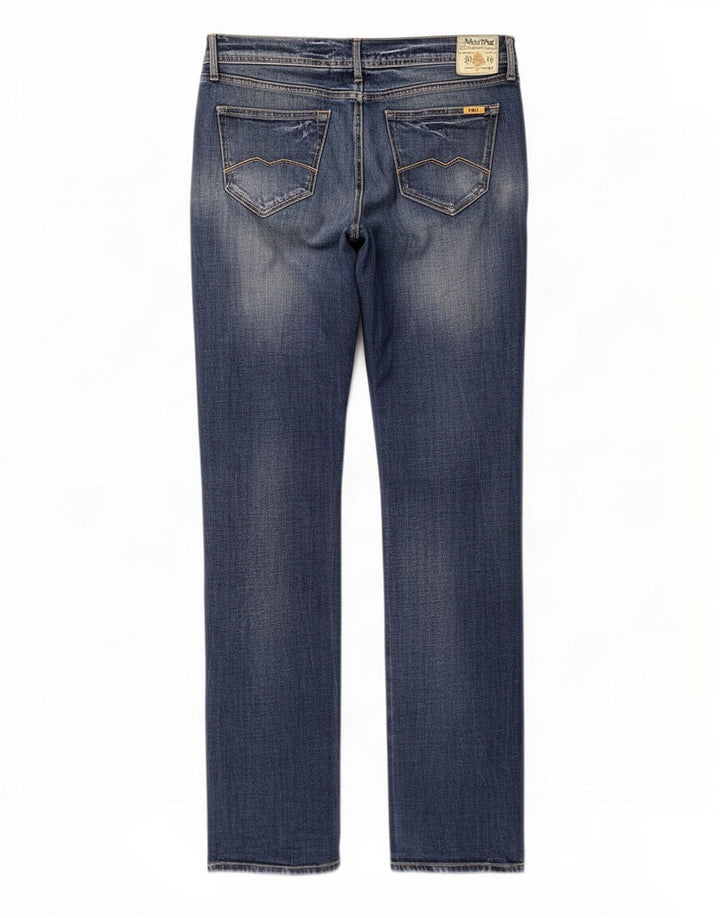 Meltin' Pot Womens Straight Jeans W34 L34 Blue Cotton