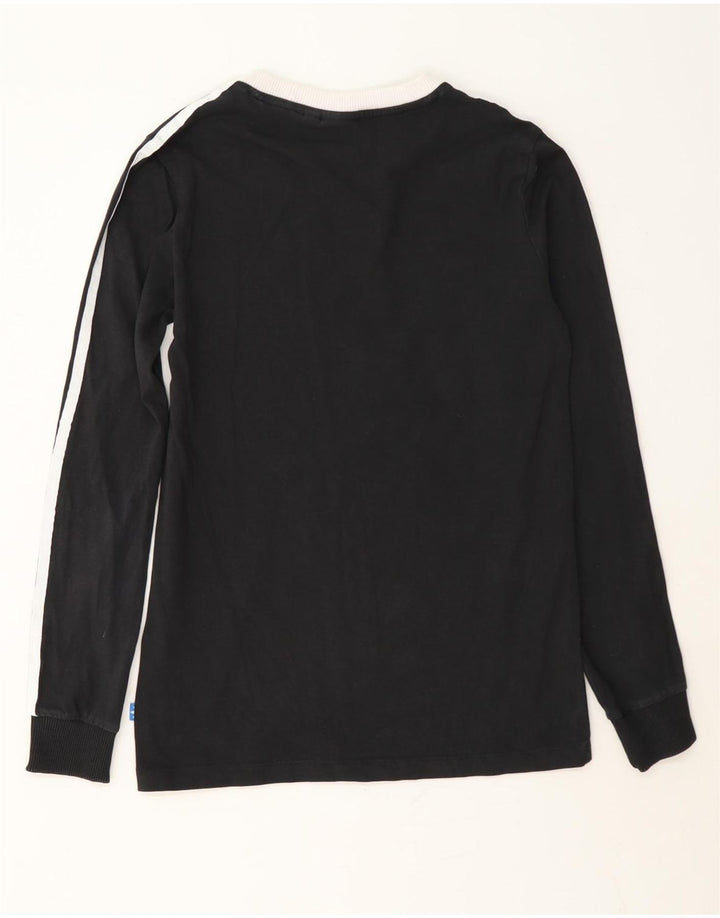 Adidas Womens Top Long Sleeve UK 8 Small Black Cotton