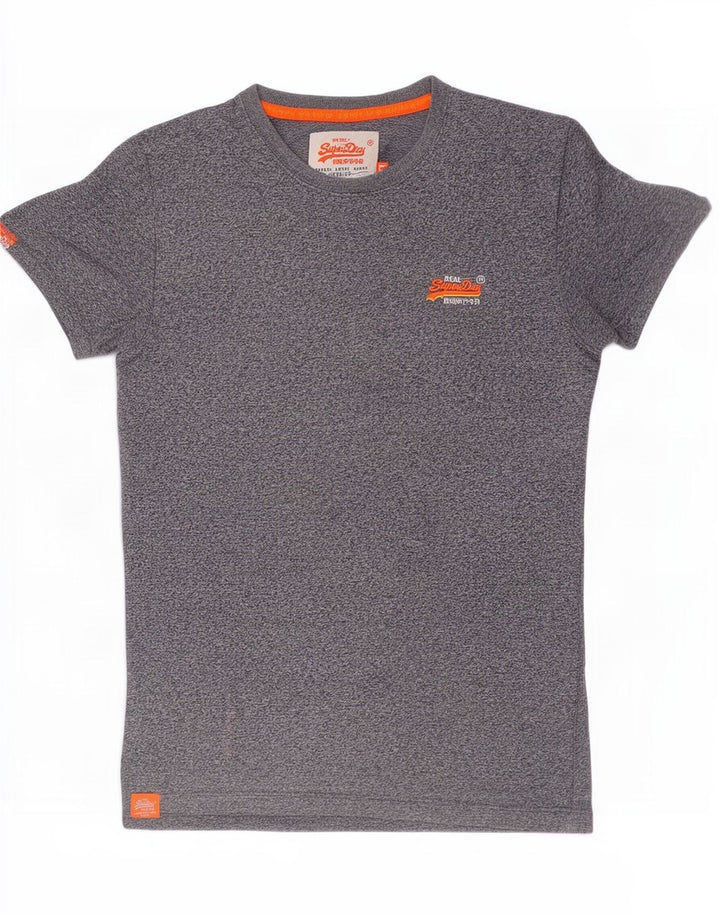 Superdry Mens T-Shirt Top Small Grey Flecked Cotton