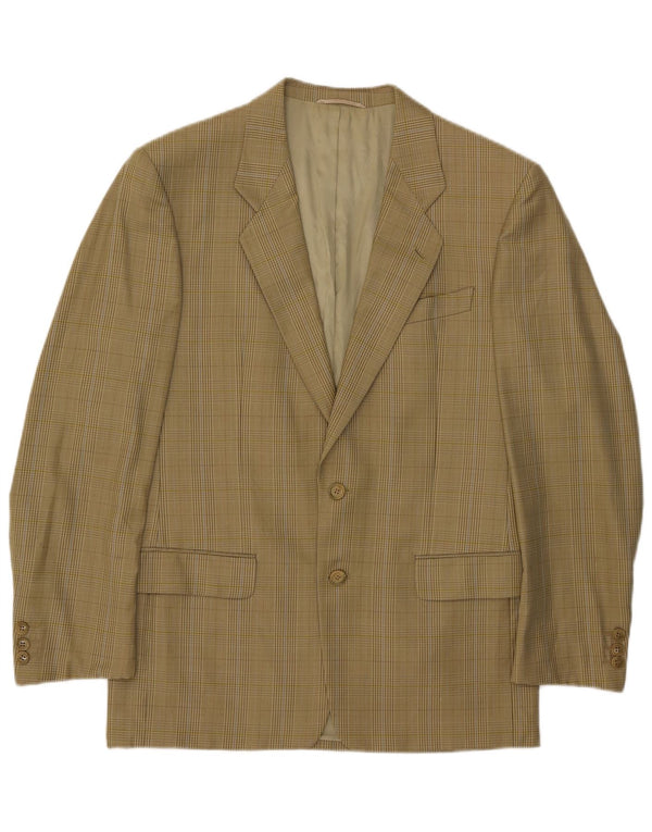 Prestigio Mens 2 Button Blazer Jacket UK 38 Medium Green Check Wool