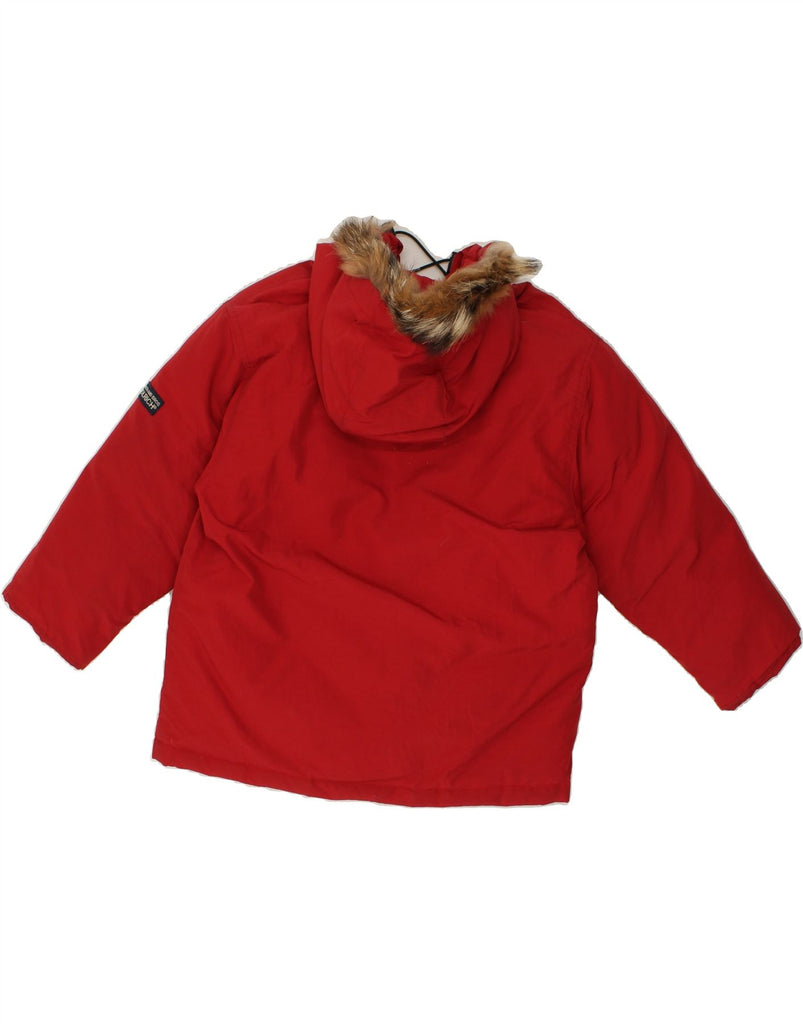 WOOLRICH Boys Hooded Padded Jacket 7-8 Years Red Nylon | Vintage Woolrich | Thrift | Second-Hand Woolrich | Used Clothing | Messina Hembry 