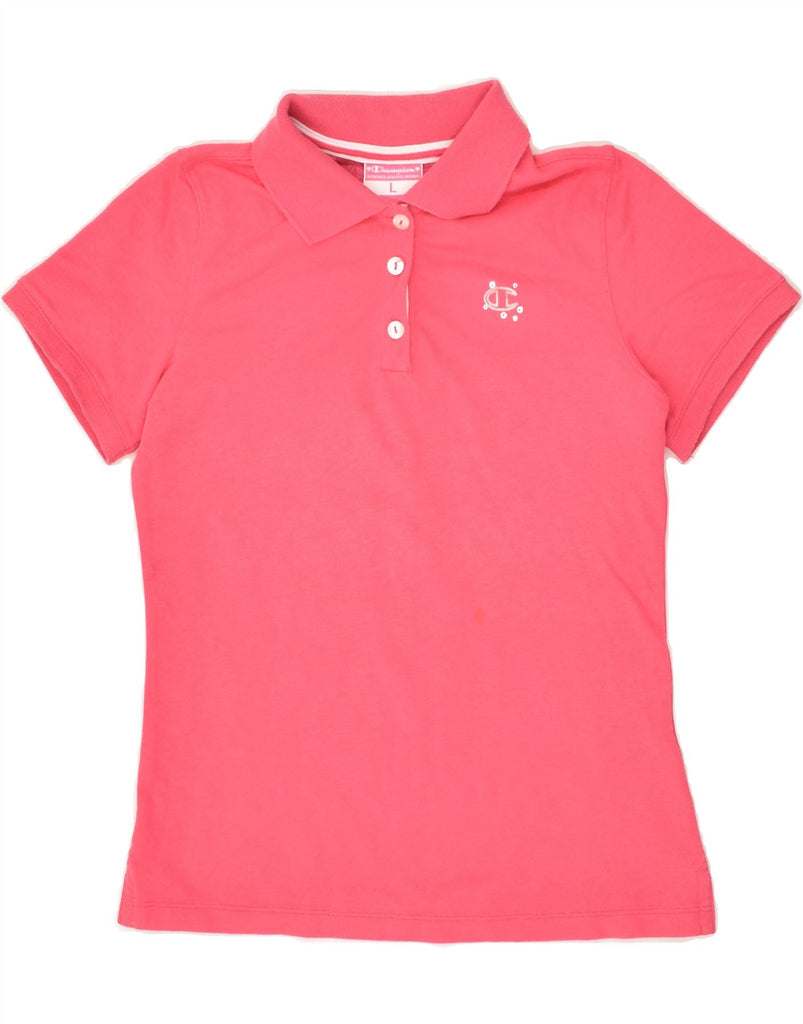 CHAMPION Girls Polo Shirt 11-12 Years Large Pink Cotton | Vintage Champion | Thrift | Second-Hand Champion | Used Clothing | Messina Hembry 