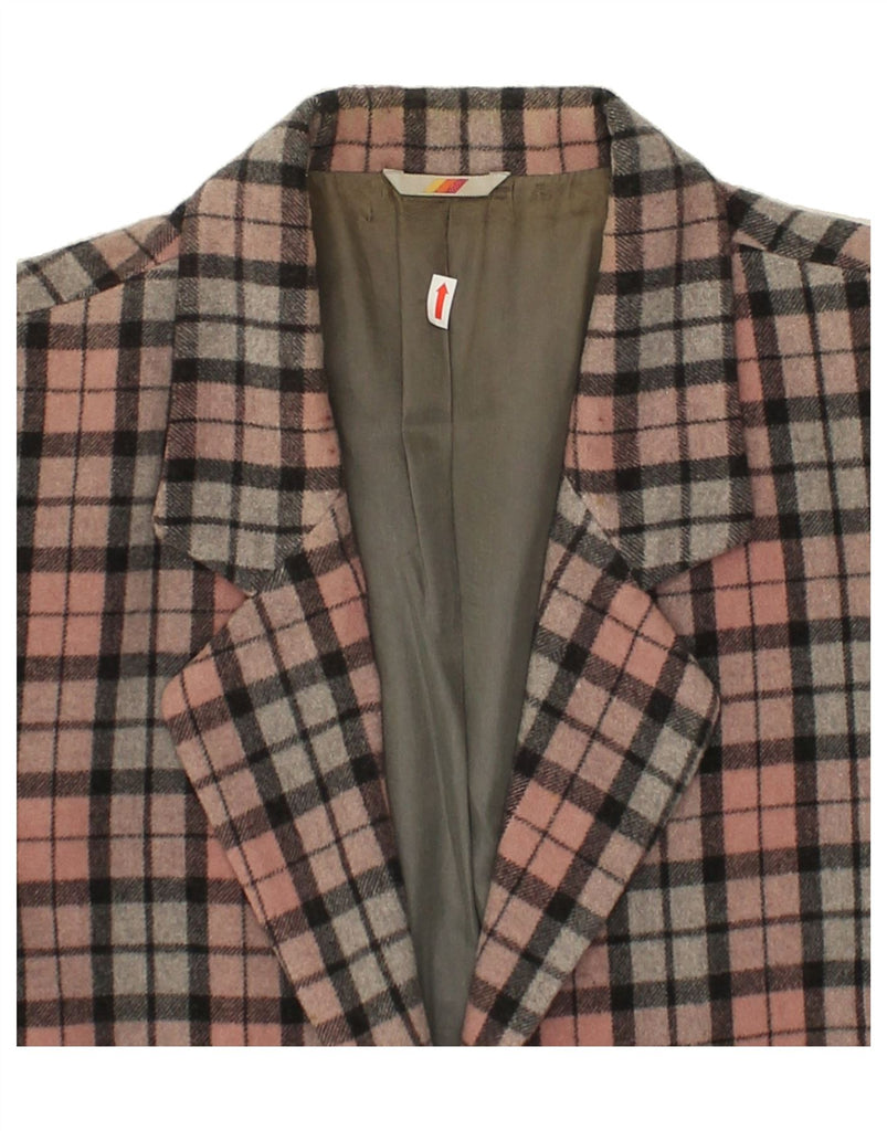 STEFANEL Womens 3 Button Blazer Jacket UK 16 Large Grey Check Wool | Vintage Stefanel | Thrift | Second-Hand Stefanel | Used Clothing | Messina Hembry 