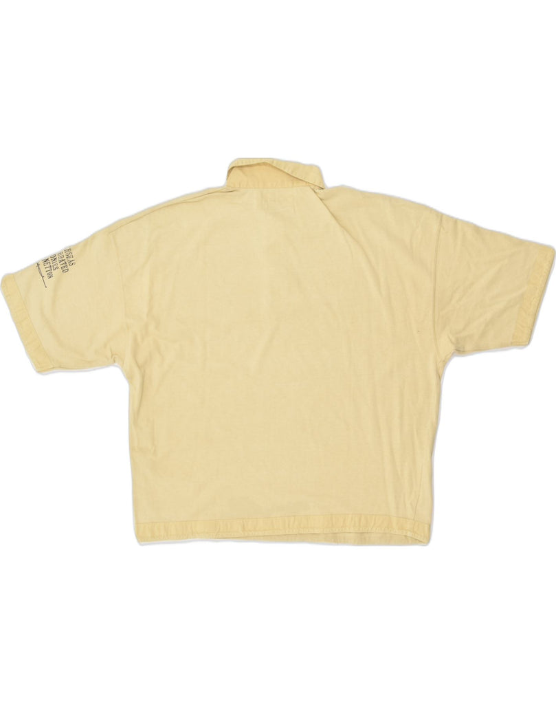 BENETTON Womens Oversized Polo Shirt UK 10 Small Yellow Cotton | Vintage Benetton | Thrift | Second-Hand Benetton | Used Clothing | Messina Hembry 