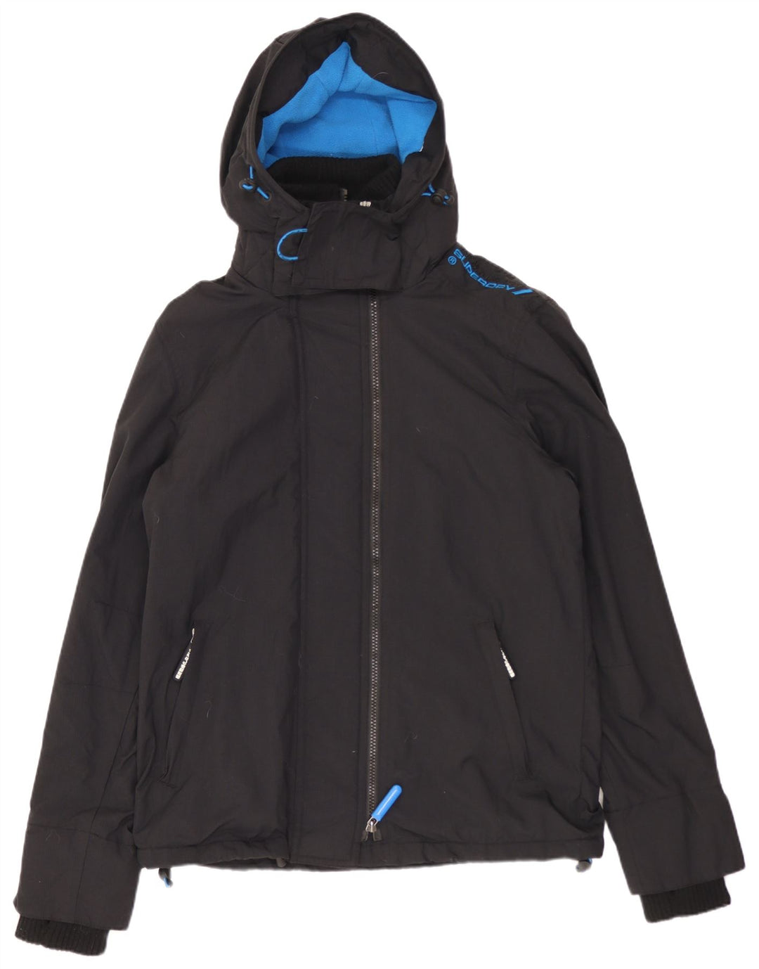 Superdry Mens Windcheater Hooded Windbreaker Jacket UK 36 Small Black