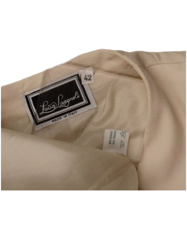 LUISA SPAGNOLI Womens 3 Button Blazer Jacket IT 42 Medium Beige Acetate