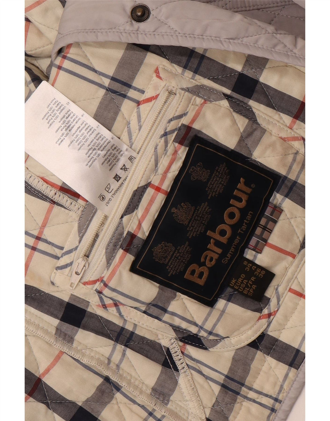 Barbour Womens Quilted Jacket UK 8 Small Grey Colourblock Polyester