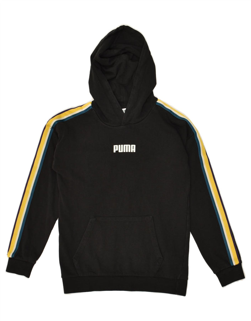 PUMA Boys Graphic Hoodie Jumper 11-12 Years Black Cotton | Vintage Puma | Thrift | Second-Hand Puma | Used Clothing | Messina Hembry 