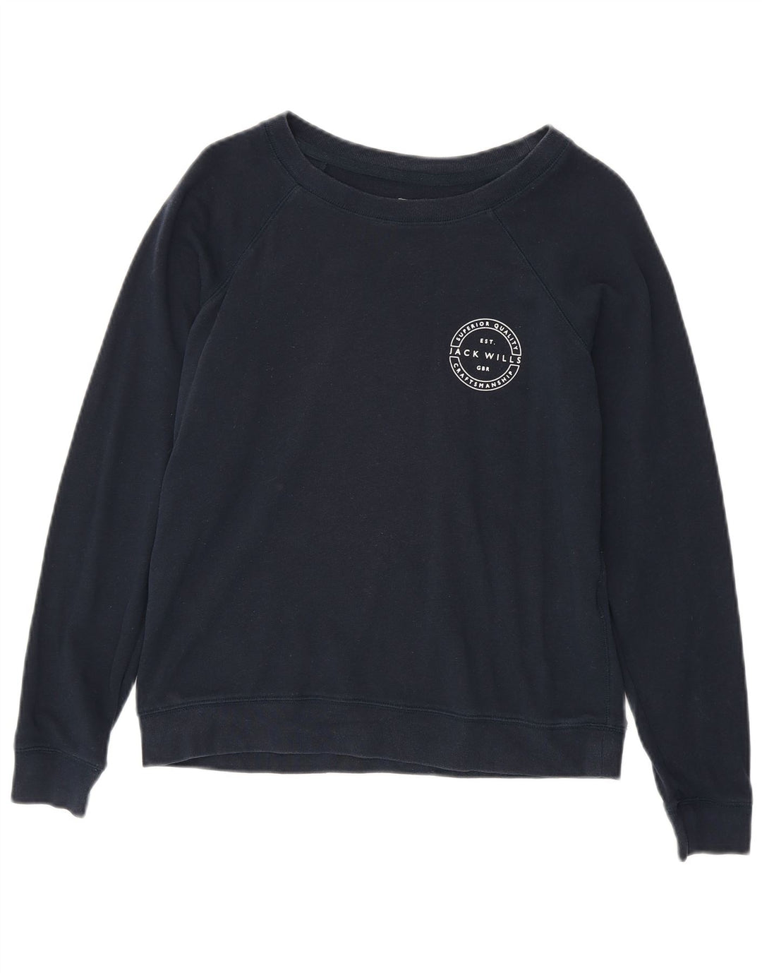 Jack Wills Womens Sweatshirt Jumper UK 10 Small  Navy Blue Cotton