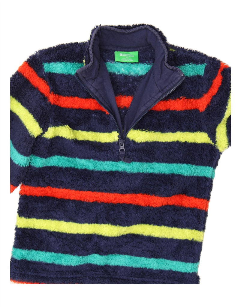 MOUNTAIN WAREHOUSE Girls Fleece Jumper 7-8 Years Navy Blue Striped Vintage Mountain Warehouse and Second-Hand Mountain Warehouse from Messina Hembry 