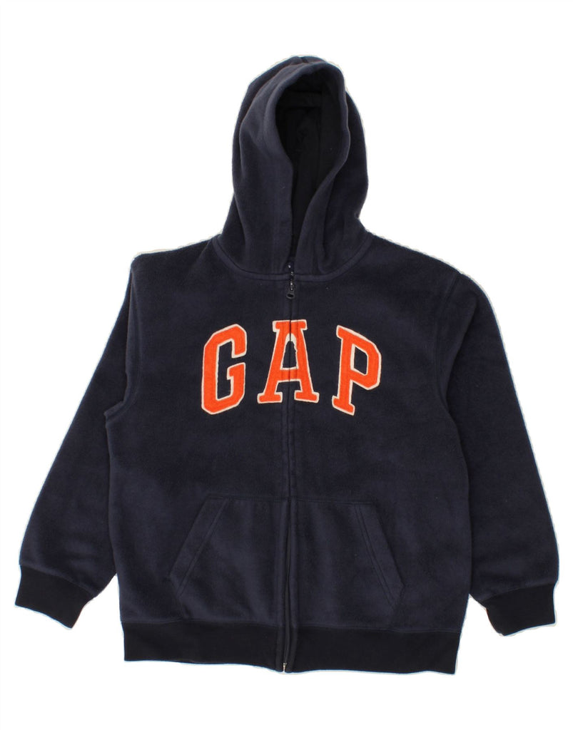 GAP Boys Graphic Fleece Zip Hoodie Sweater 10-11 Years Navy Blue Polyester | Vintage Gap | Thrift | Second-Hand Gap | Used Clothing | Messina Hembry 