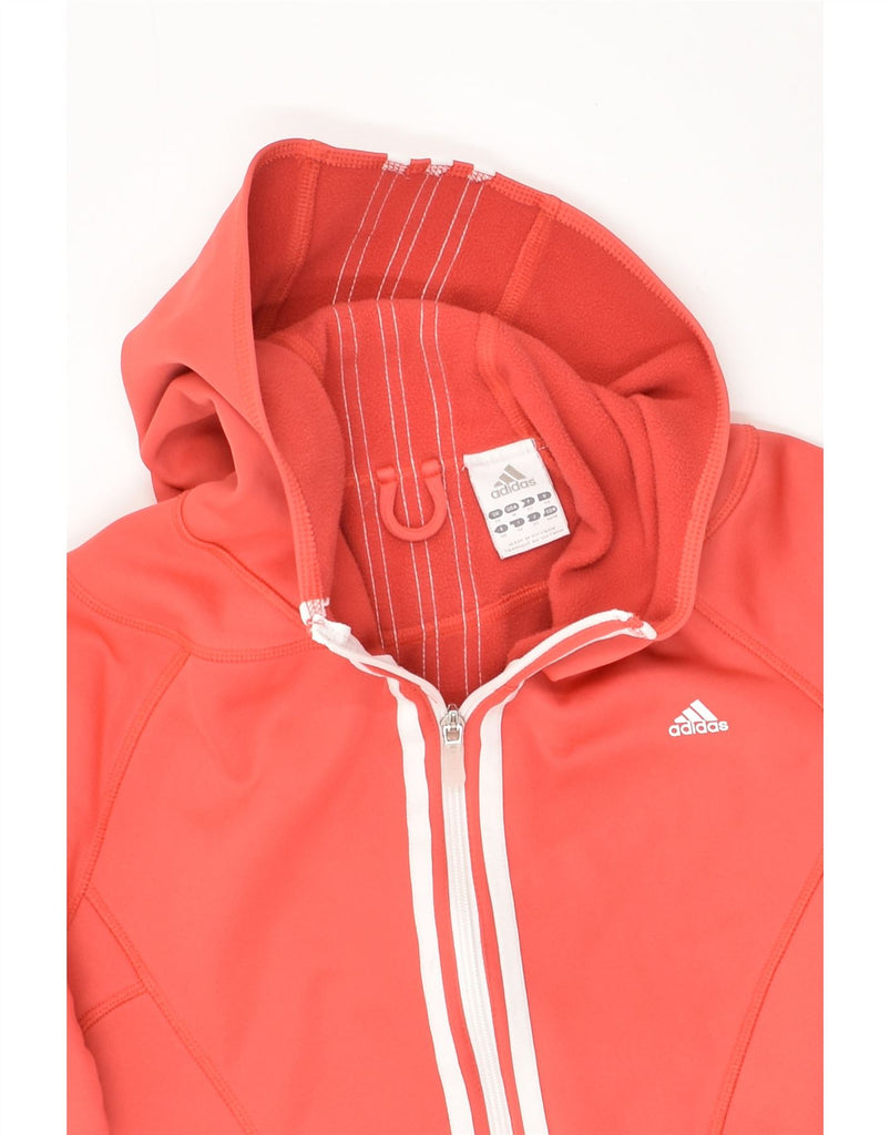 ADIDAS Womens Zip Hoodie Sweater UK 14 Large  Pink Polyester | Vintage Adidas | Thrift | Second-Hand Adidas | Used Clothing | Messina Hembry 