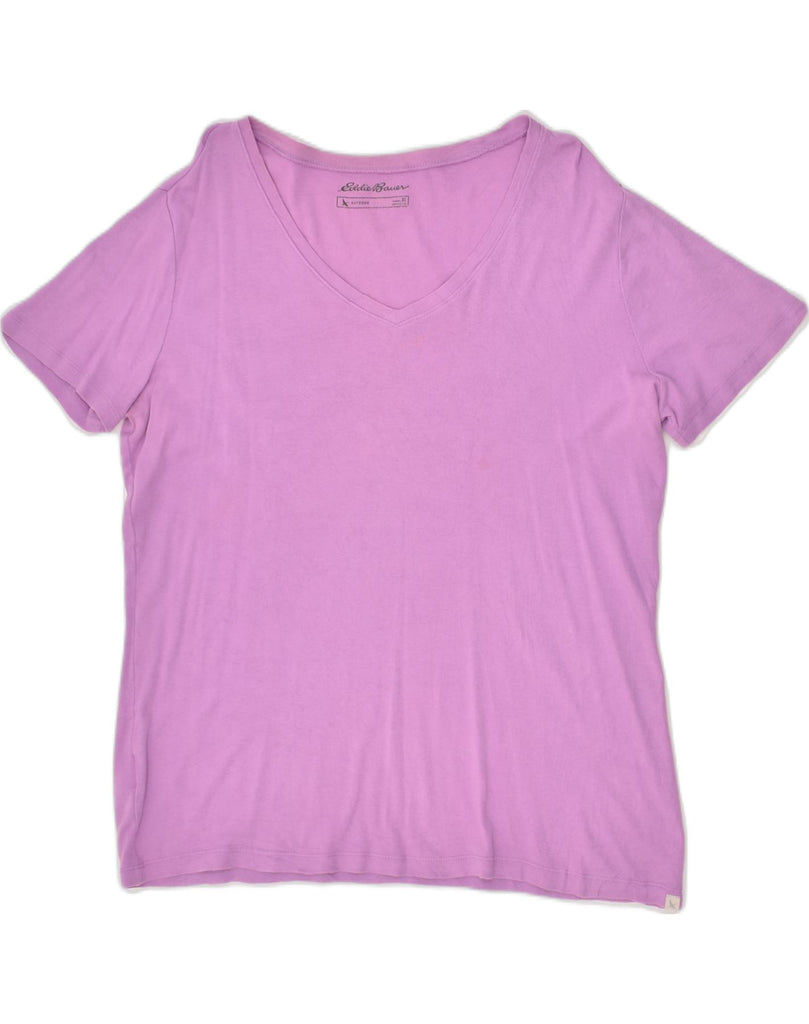 EDDIE BAUER Womens T-Shirt Top UK 18 XL Purple Cotton | Vintage Eddie Bauer | Thrift | Second-Hand Eddie Bauer | Used Clothing | Messina Hembry 