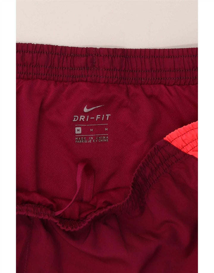 Nike Womens Sport Shorts UK 12 Medium Red Colourblock Polyester