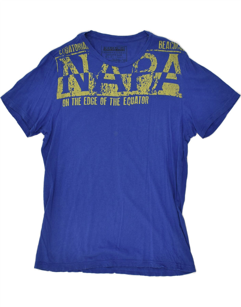 NAPAPIJRI Mens Graphic T-Shirt Top Large Blue | Vintage Napapijri | Thrift | Second-Hand Napapijri | Used Clothing | Messina Hembry 