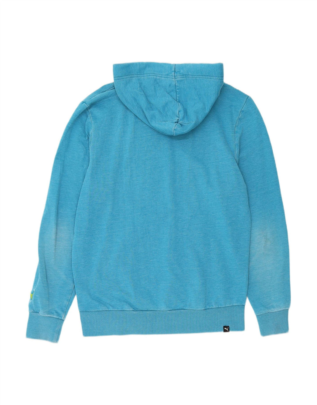 PUMA Mens Graphic Hoodie Jumper Medium Blue Cotton