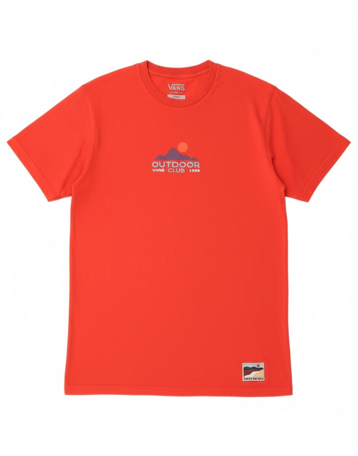 VANS Mens Classic Fit Graphic T-Shirt Top Small Red Cotton