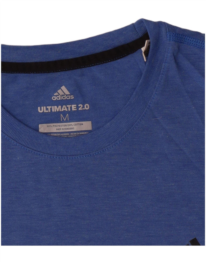 Adidas Womens T-Shirt Top UK 12 Medium Blue Flecked Polyester