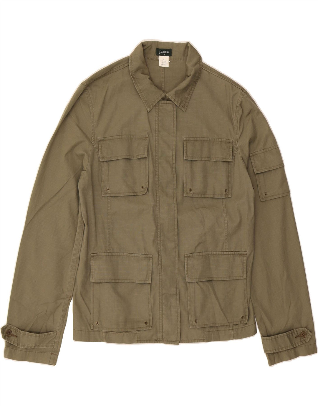 J. CREW Womens Utility Jacket UK 14 Medium Khaki Cotton Vintage J. Crew and Second-Hand J. Crew from Messina Hembry 