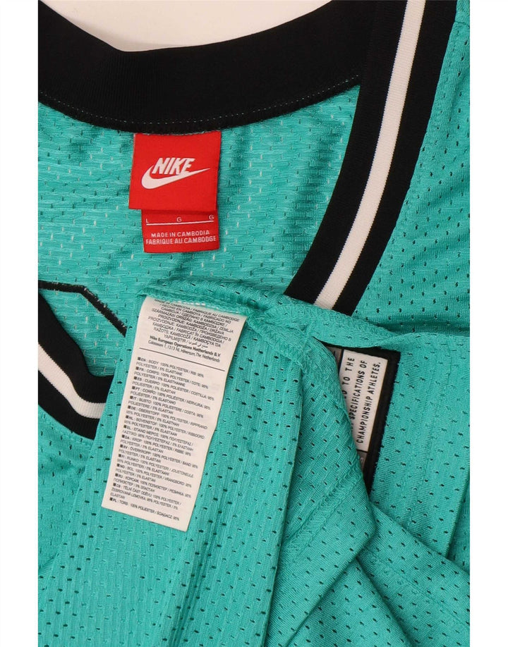 Nike Mens Air Graphic Vest Top Large Green Striped Polyester