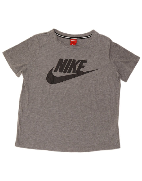 Nike Womens Graphic T-Shirt Top UK 16 Large Grey Polyester