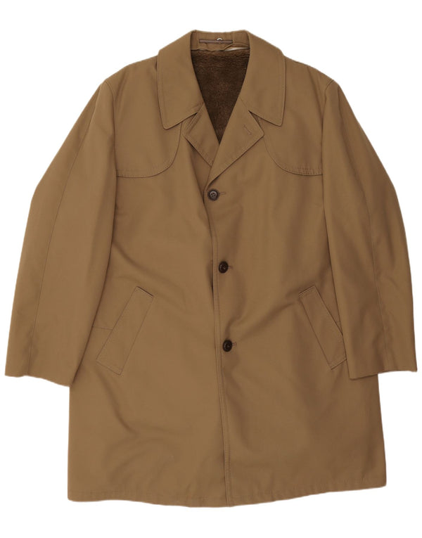 Vintage Mens Trench Coat EU 58 4XL Beige Polyacrylic