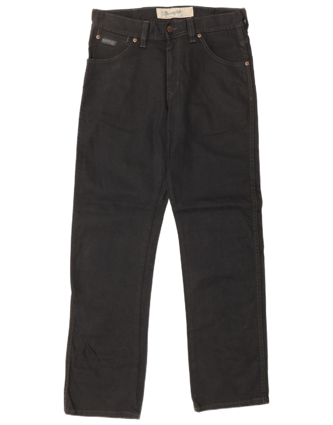 WRANGLER Mens Wesley Straight Jeans W30 L32 Black Cotton