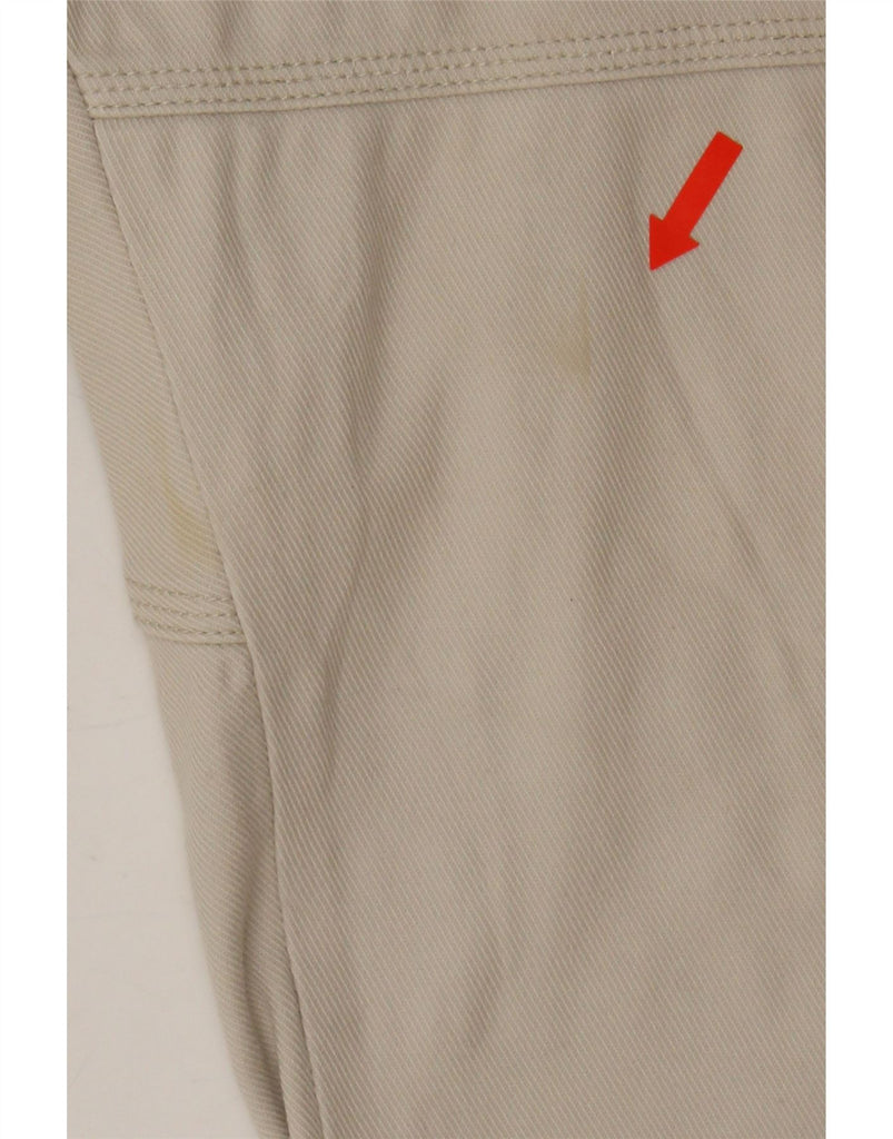 SLAM Womens Straight Cropped Trousers IT 48 XL W36 L23 Off White Cotton Vintage Slam and Second-Hand Slam from Messina Hembry 
