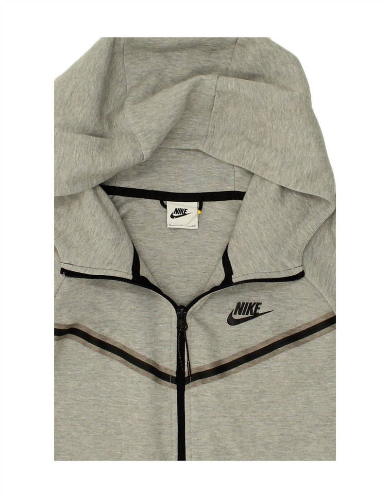 NIKE Womens Zip Hoodie Sweater UK 10 Small Grey Cotton | Vintage Nike | Thrift | Second-Hand Nike | Used Clothing | Messina Hembry 