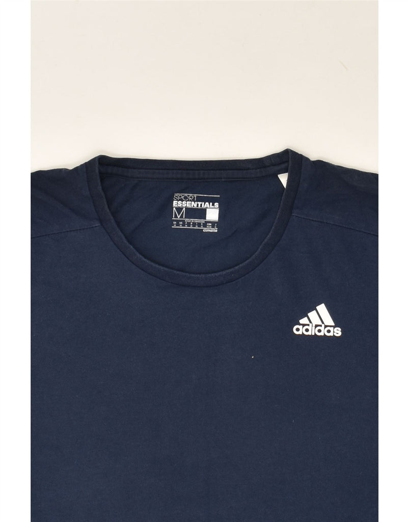 ADIDAS Mens Climalite T-Shirt Top Medium Navy Blue Cotton | Vintage Adidas | Thrift | Second-Hand Adidas | Used Clothing | Messina Hembry 