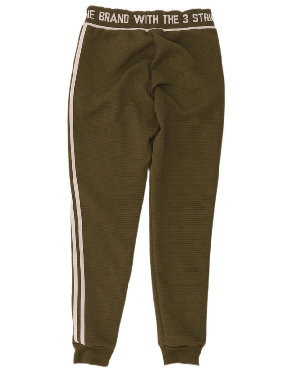 Adidas Womens Three Stripes Tracksuit Trousers Joggers UK 8 Small Khaki