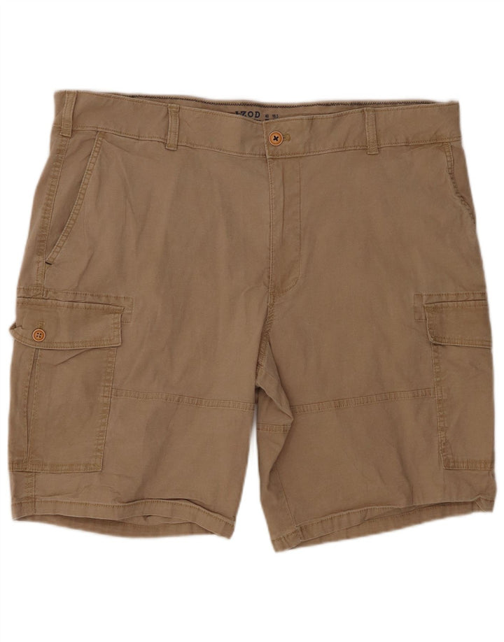 IZOD Mens Salt Water Cargo Shorts W40 XL  Beige Cotton