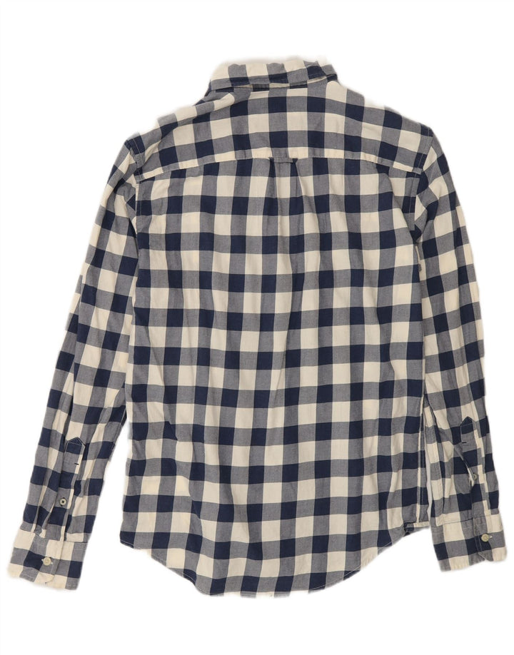 American Eagle Mens Classic Fit Shirt XS Navy Blue Gingham Cotton