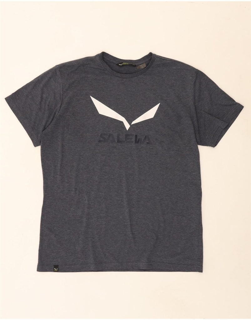 SALEWA Mens Graphic T-Shirt Top XL Blue Vintage SALEWA and Second-Hand SALEWA from Messina Hembry 