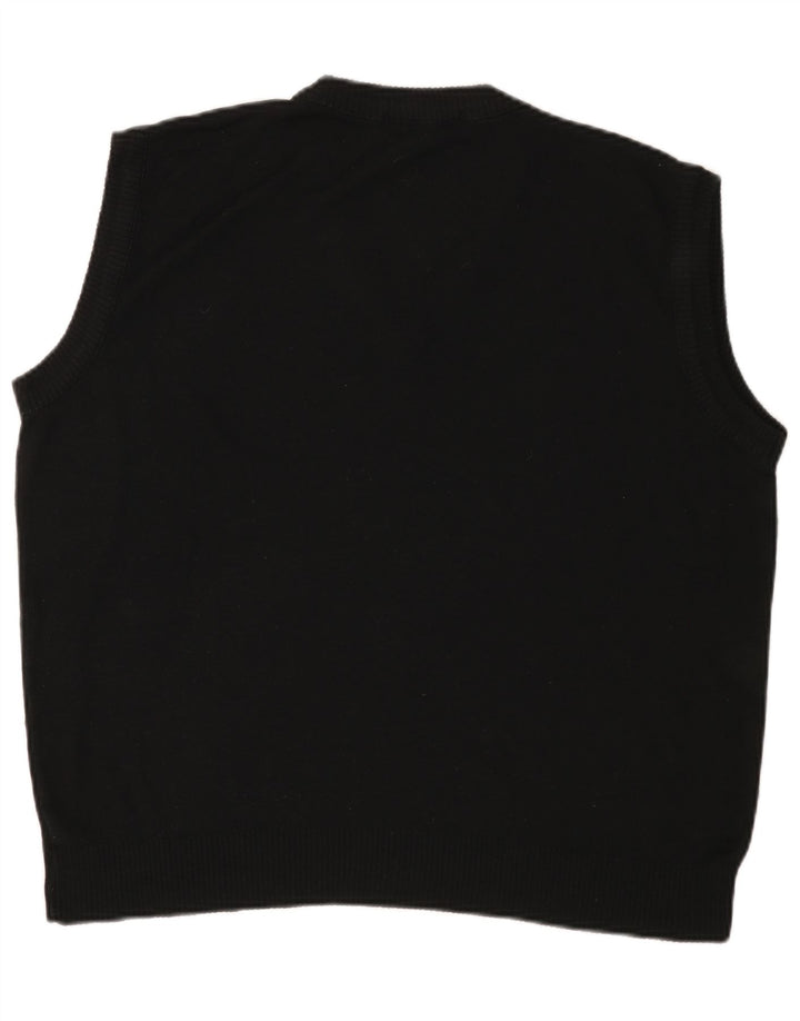 St. Bernard Mens Vest Tank Top Medium Black Acrylic