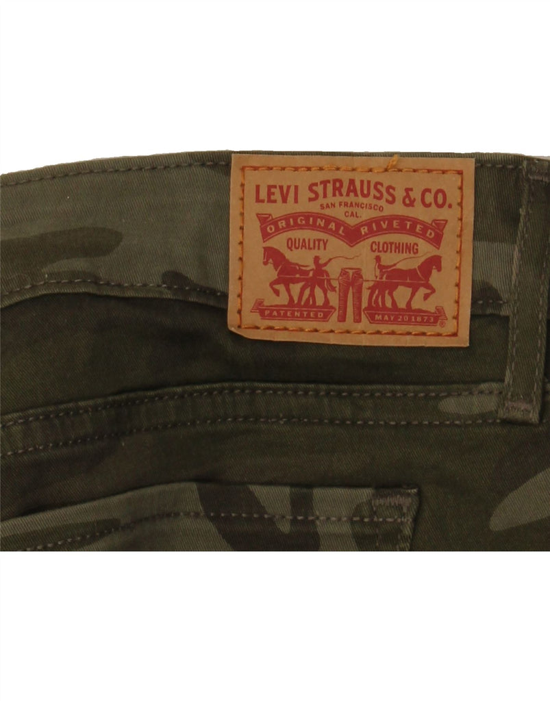 LEVI'S Womens 711 Skinny Jeans W31 L27 Khaki Camouflage Cotton Vintage Levi's and Second-Hand Levi's from Messina Hembry 