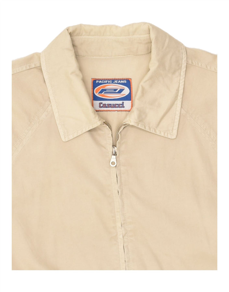 CASUCCI Mens Bomber Jacket UK 40 Large Beige | Vintage Casucci | Thrift | Second-Hand Casucci | Used Clothing | Messina Hembry 