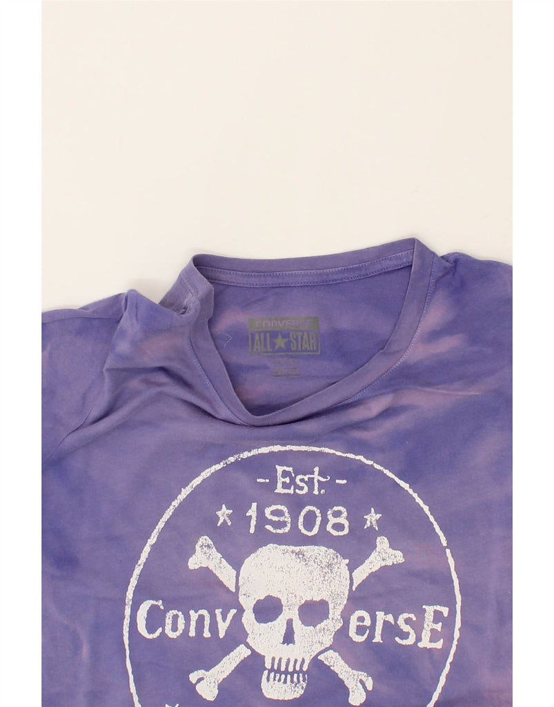 CONVERSE Womens Graphic T-Shirt Top UK 6 XS Purple Tie Dye Cotton Vintage Converse and Second-Hand Converse from Messina Hembry 