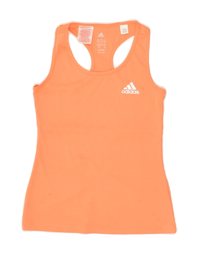 ADIDAS Girls Climalite Vest Top 9-10 Years Orange Polyester | Vintage Adidas | Thrift | Second-Hand Adidas | Used Clothing | Messina Hembry 