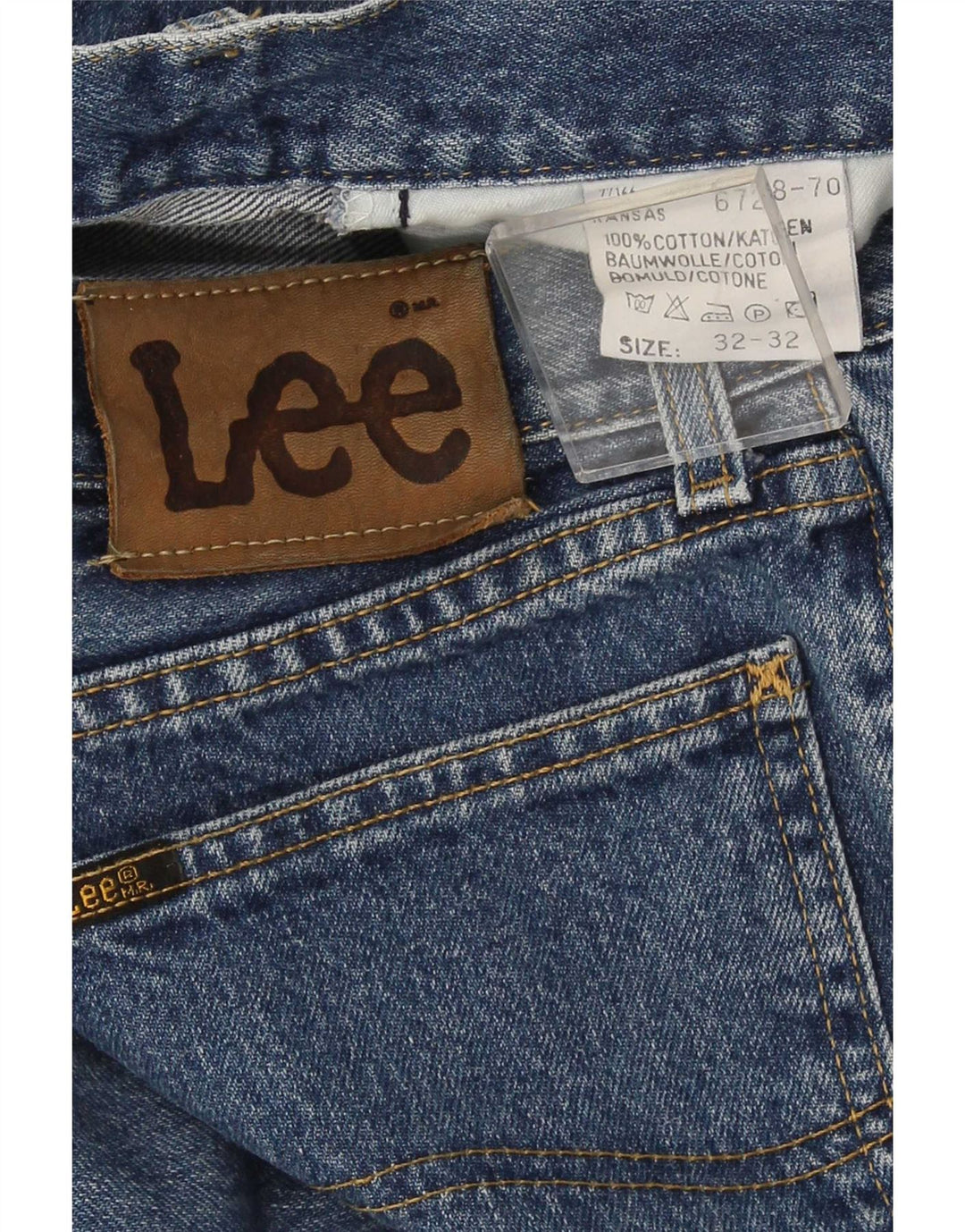 Lee Mens Kansas Straight Jeans W32 L32 Blue Cotton