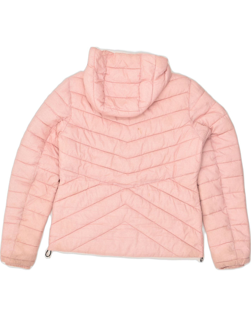 SUPERDRY Womens Hooded Padded Jacket UK 16 Large  Pink Polyester | Vintage Superdry | Thrift | Second-Hand Superdry | Used Clothing | Messina Hembry 