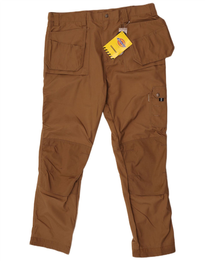 Dickies Mens Slim Cargo Trousers W42 L34 Brown Polyester