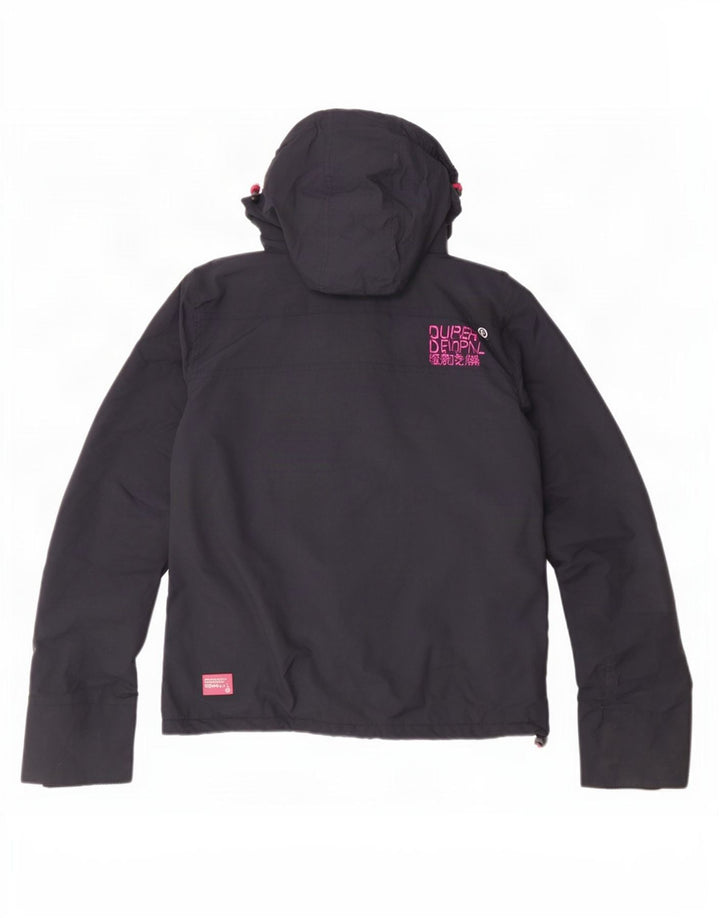Superdry Womens Windcheater Windbreaker Jacket UK 12 Medium Navy Blue