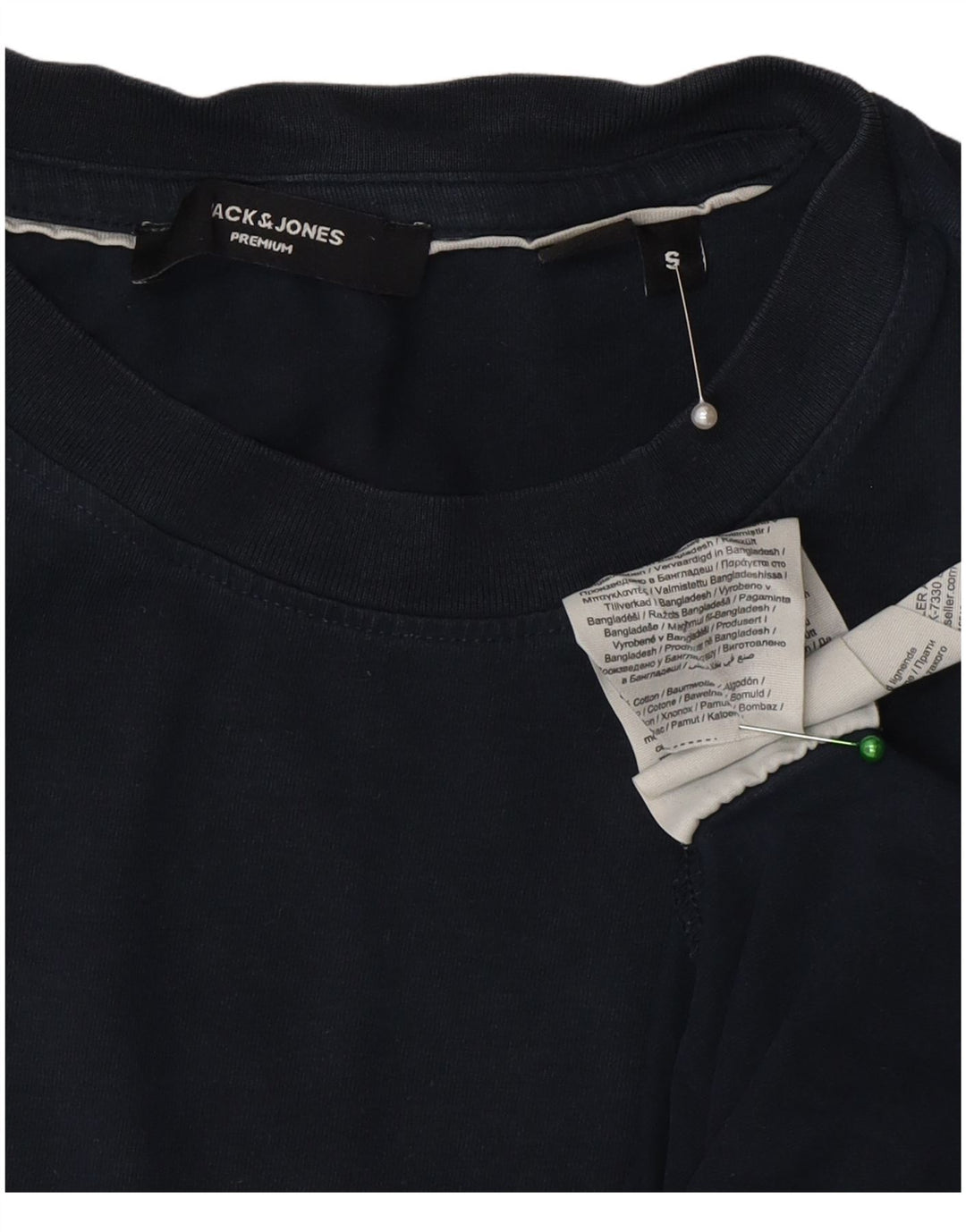 Jack & Jones Mens T-Shirt Top Small Navy Blue Cotton