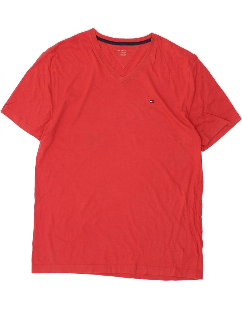 TOMMY HILFIGER Mens T-Shirt Top XL Red Cotton | Vintage Tommy Hilfiger | Thrift | Second-Hand Tommy Hilfiger | Used Clothing | Messina Hembry 